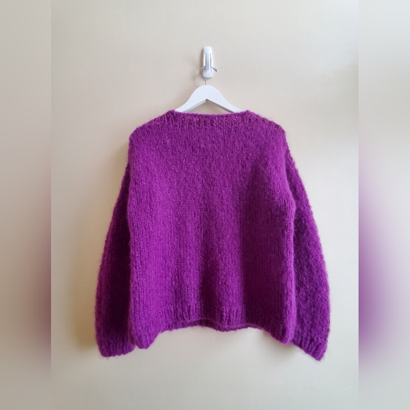 Vintage Franco Valeri Sweater purple colour mingle with accent magenta yarns - Picture 2 of 7